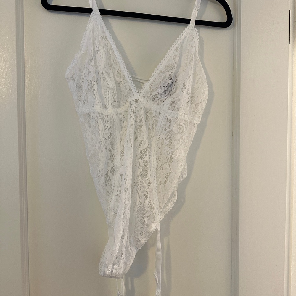 Elegant White Lace Bodysuit